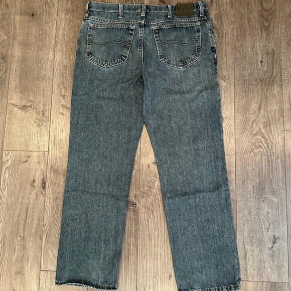 Vintage Lee Regular Fit Men's Blue Denim Jeans - Size 34x32 - Picture 1 of 6